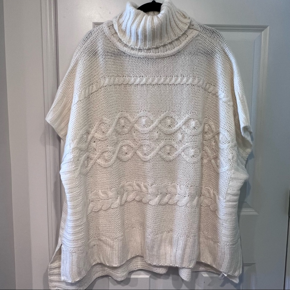 Loft Cable Sweater Poncho -Size XS/S NWT